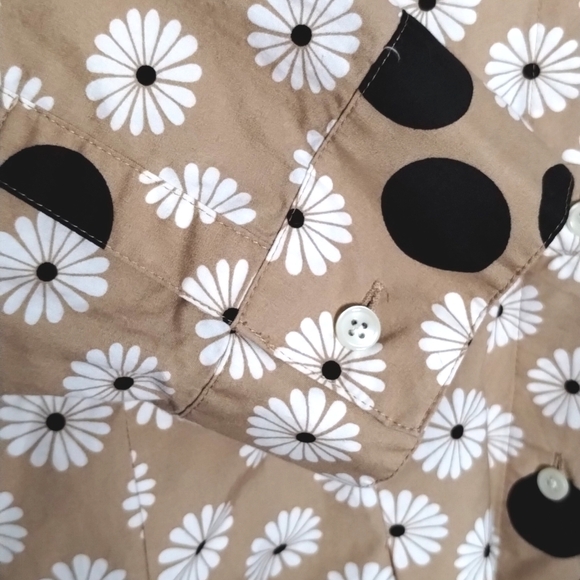 Talbot's Poplin Shirt Dress Floral Dot Size 6 Cotton Retro Classic - Picture 6 of 10